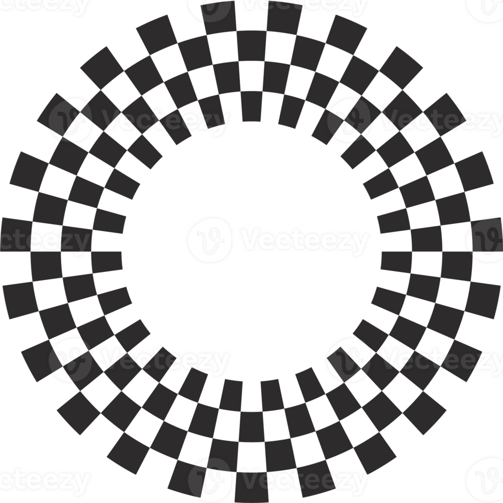damier cercle Cadre avec noir et blanc échecs motif.y2k géométrique forme. rétro sensationnel illustration png