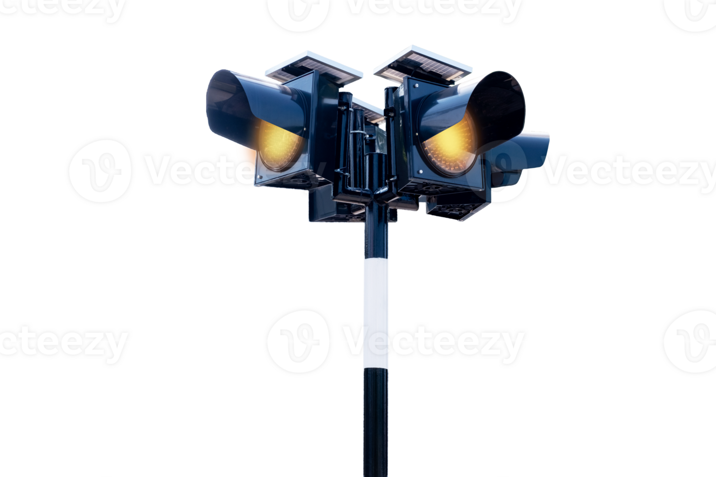Traffic light poles warn of caution at intersections autometic system, Street traffic light isolated on transparent background png