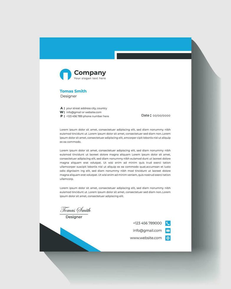 vector professional modern business simple new clean creative unique corporate company letterhead design print template