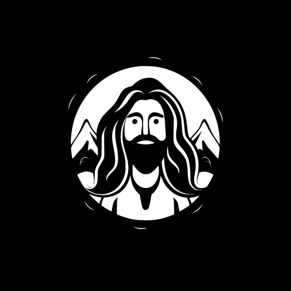 Hippy, Black and White Vector illustration