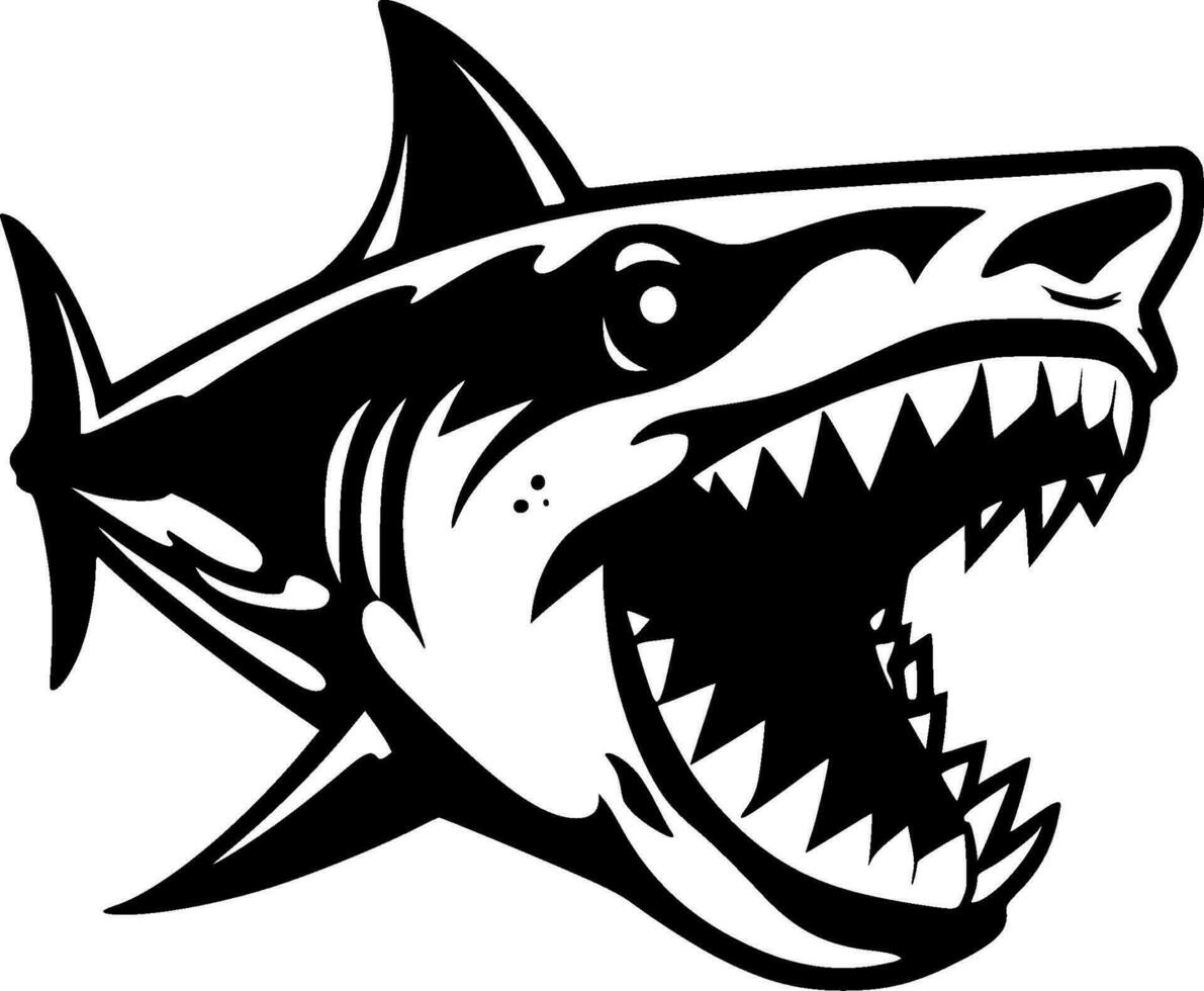 Shark, Minimalist and Simple Silhouette - Vector illustration