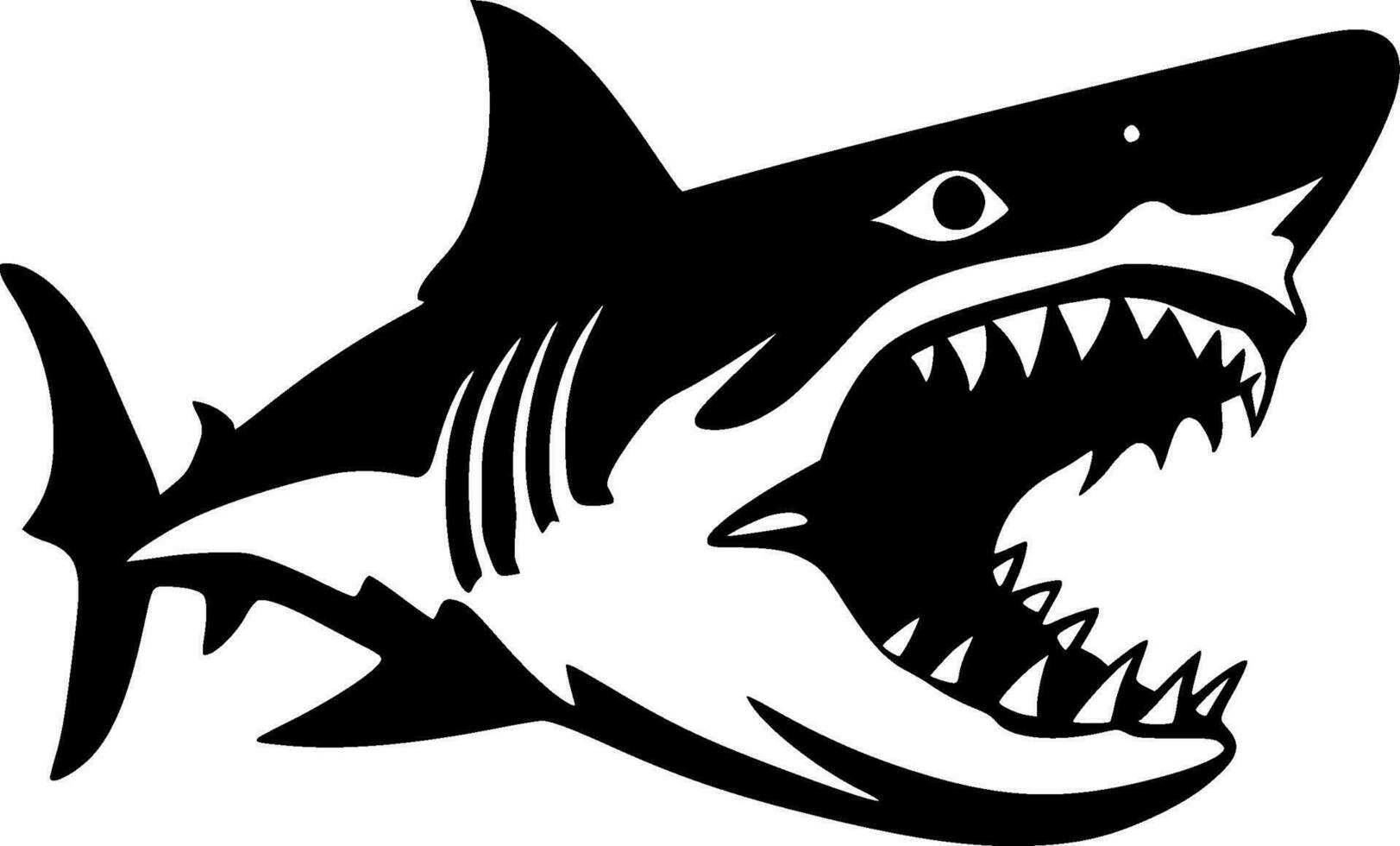 Shark - Black and White Isolated Icon - Vector illustration