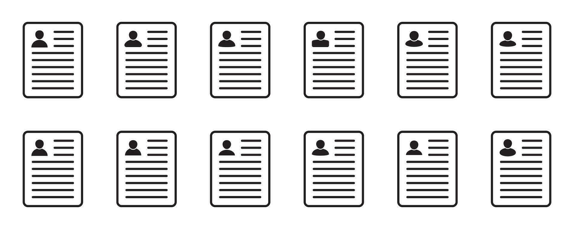 Resume icon. Vector icon for web design isolated on white background.