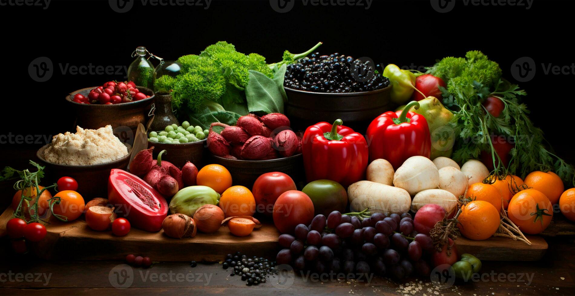 ai generado vegetal mostrador en un Tienda o mercado, Fresco eco productos, salud cuidado - ai generado imagen foto