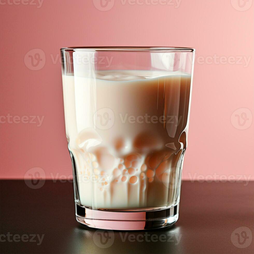 AI generated Glass of fresh ECO milk, isolated background - AI generated image photo