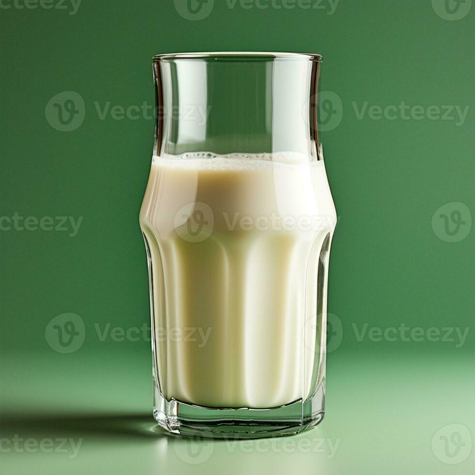 AI generated Glass of fresh ECO milk, isolated background - AI generated image photo