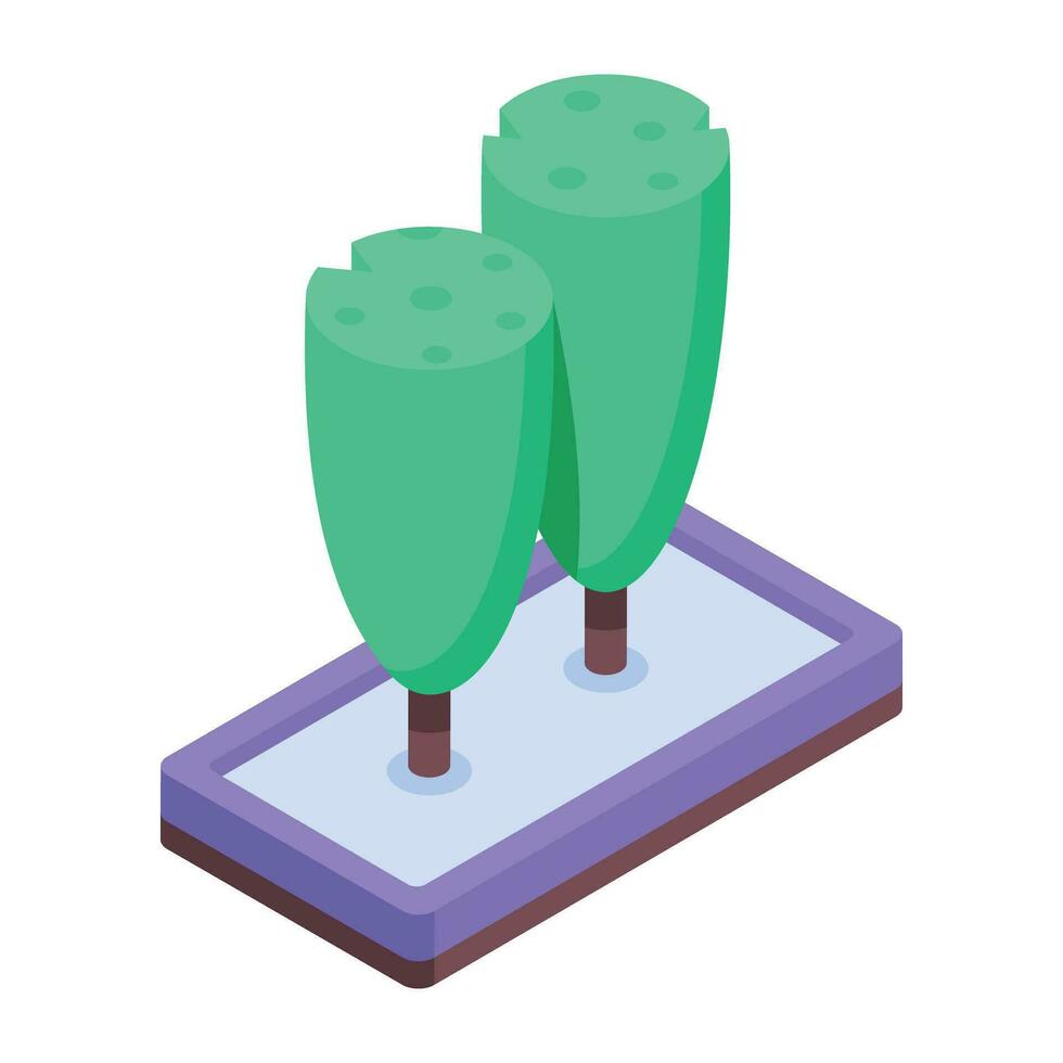 Trees Isometric Icon vector