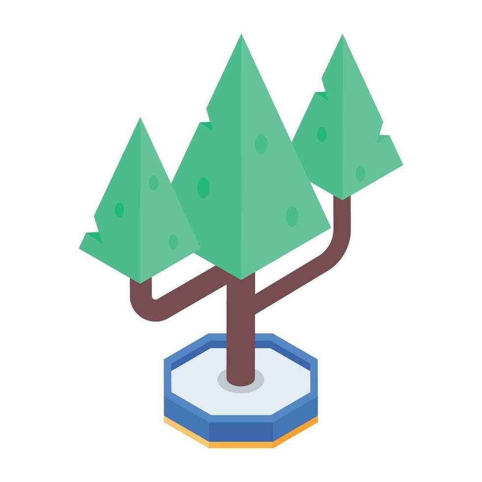 Trees Isometric Icon vector