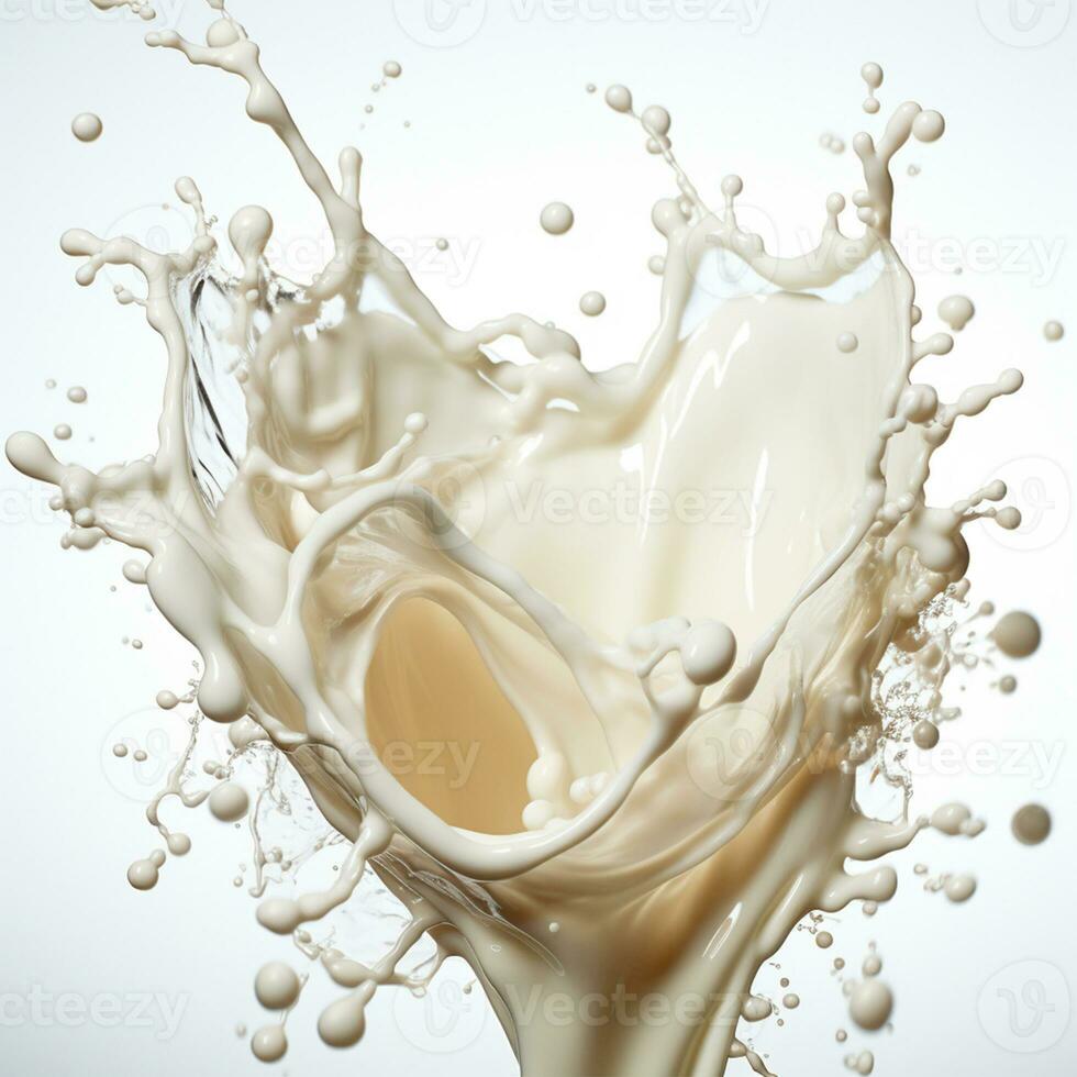 AI generated Splashes of milk, fresh cow white milk - AI generated image photo