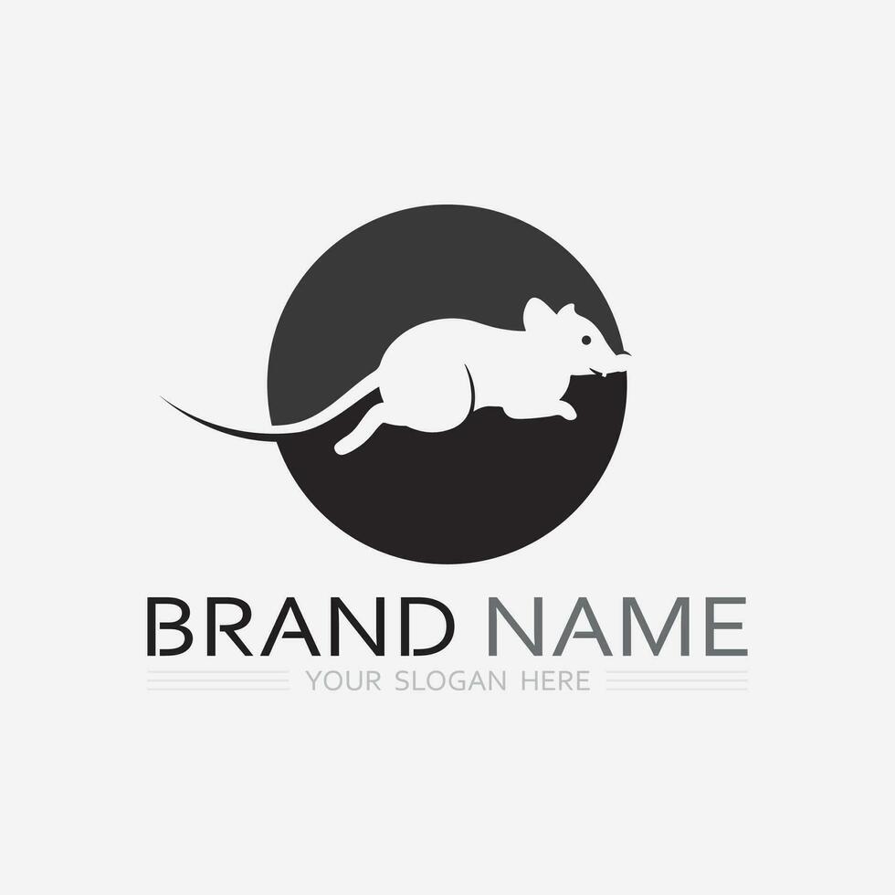 ratón logo y animal vector diseño ilustración