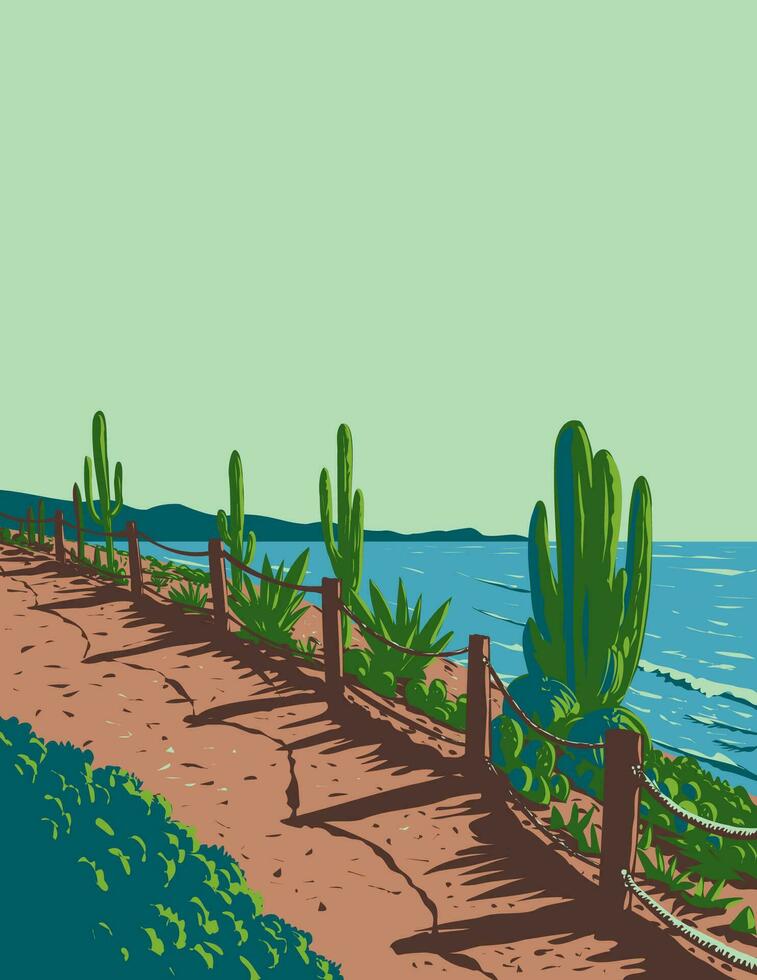 cementerio playa en encinitas norte condado san diego Estados Unidos wpa póster Arte vector