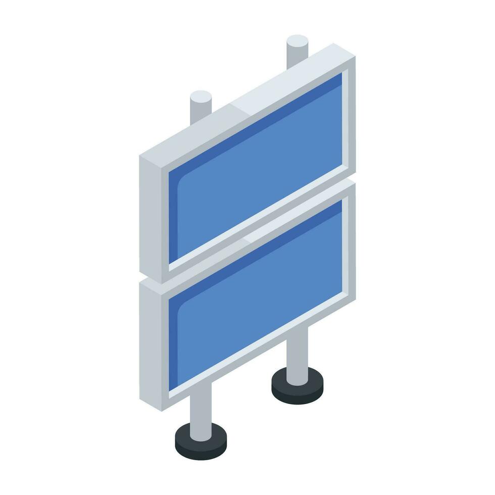 Outdoor Ad Boards Flat Icons vector