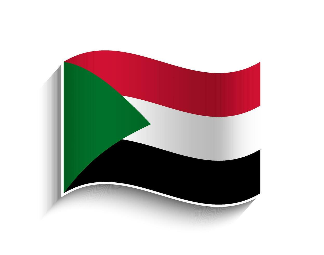 Vector Sudan waving Flag Icon