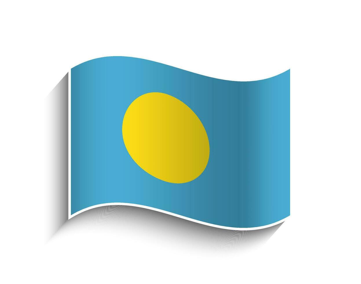 Vector Palau waving Flag Icon