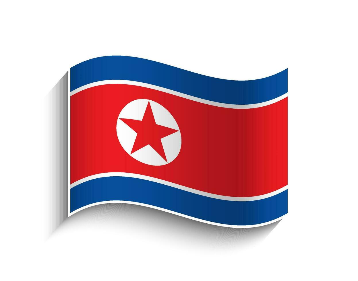 Vector North Korea waving Flag Icon