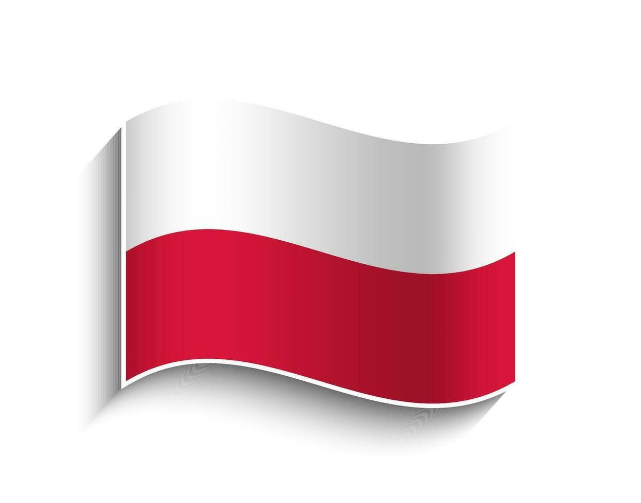 vector Polonia ondulación bandera icono