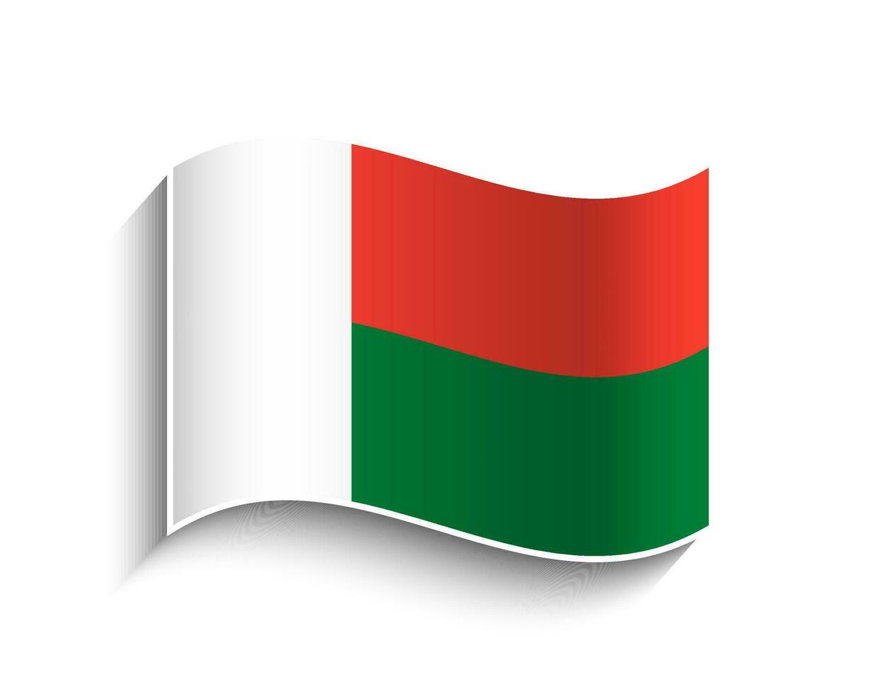 Vector Madagascar waving Flag Icon