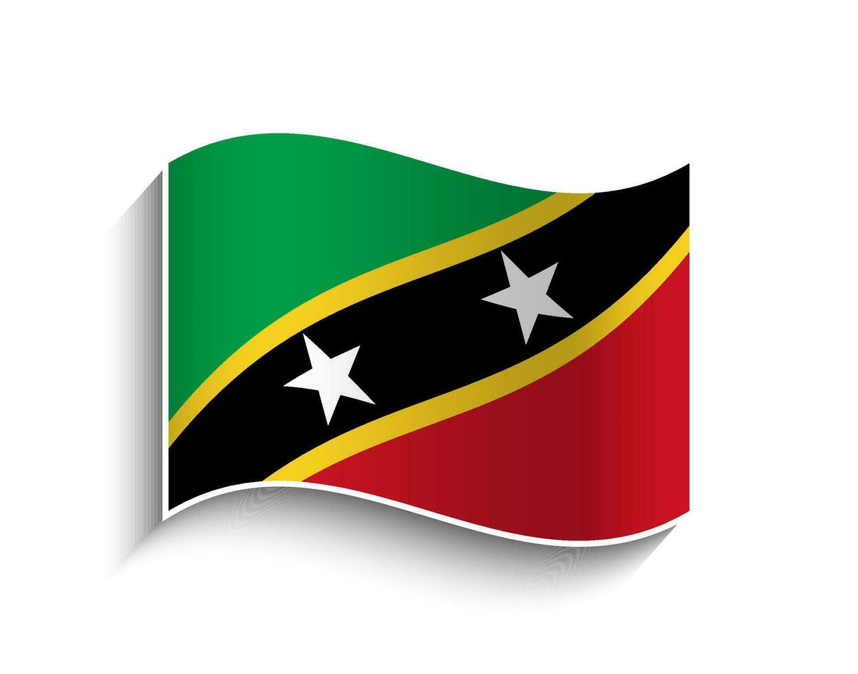 Vector Saint kitts and Nevis Waving Flag Icon