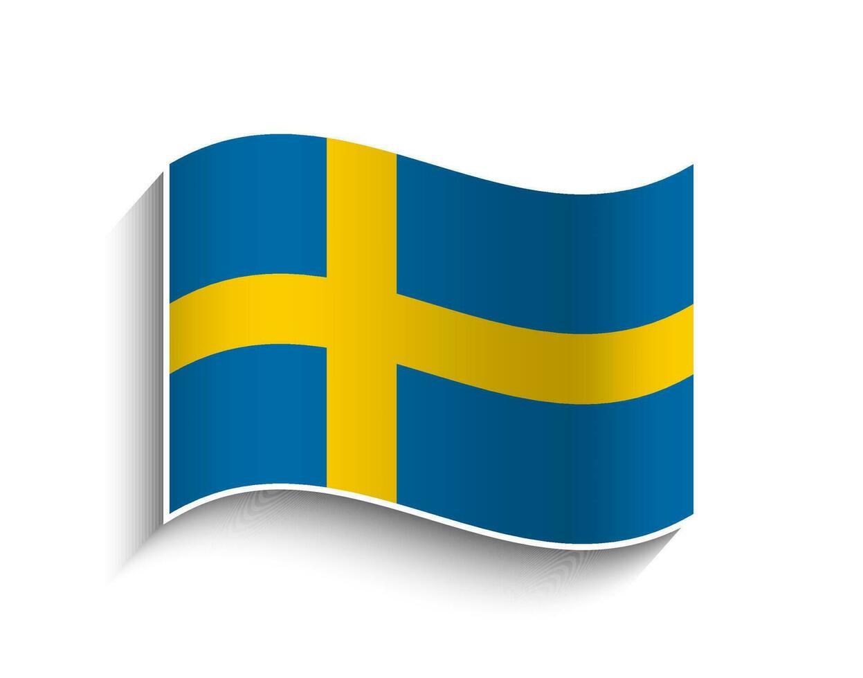 Vector Sweden waving Flag Icon