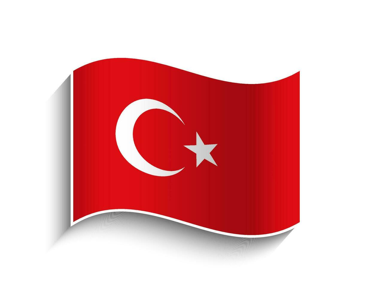 Vector Turkey waving Flag Icon