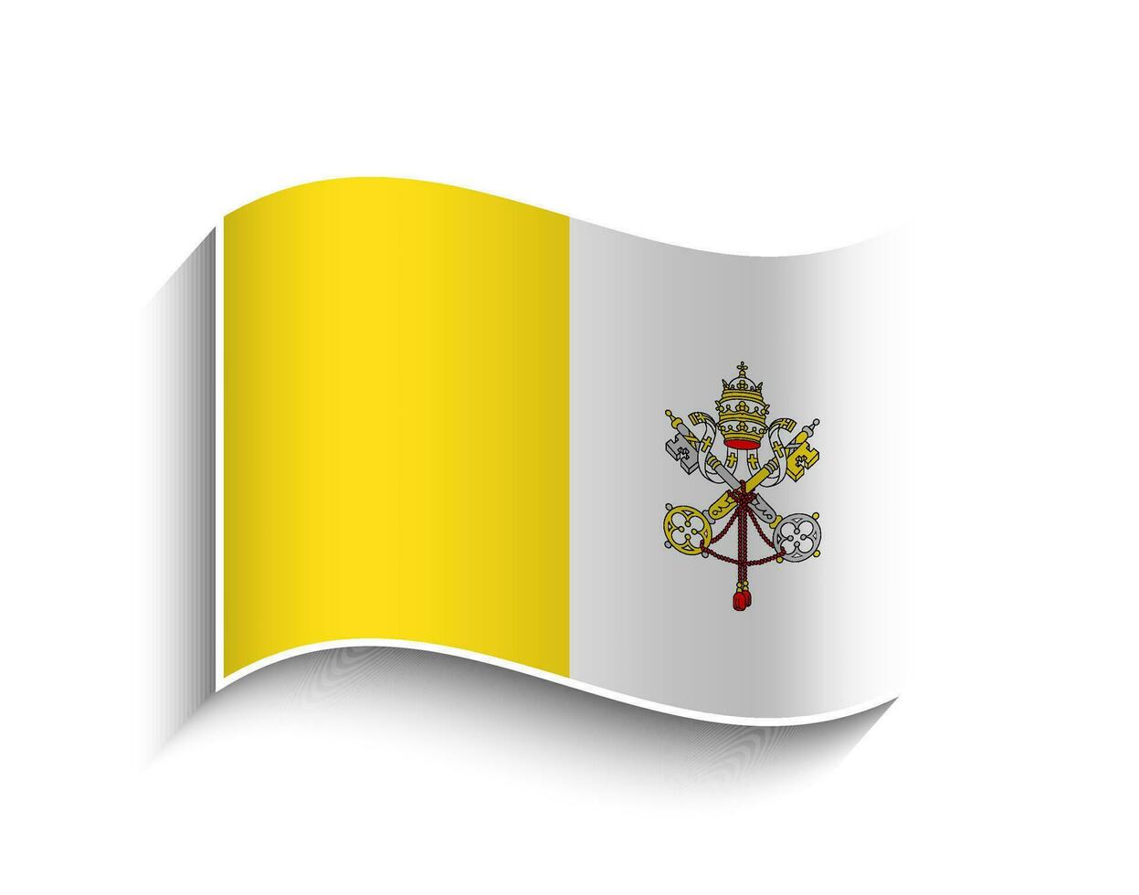 Vector Vatican waving Flag Icon