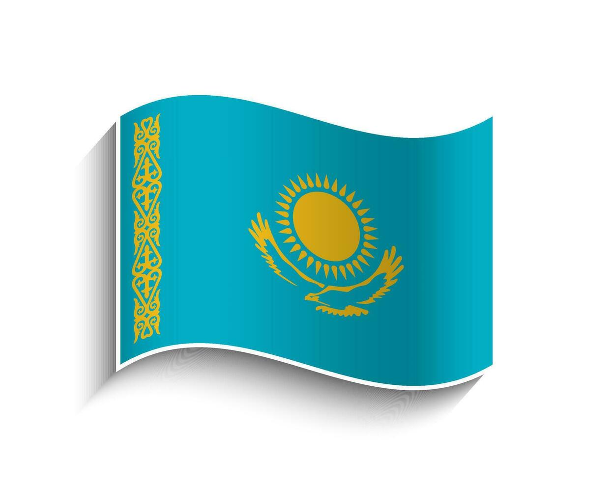 Vector Kazakhstan waving Flag Icon