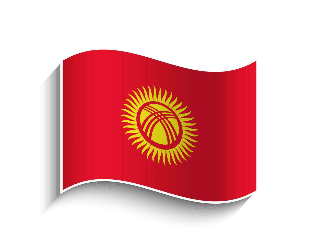 Vector Kyrgyzstan waving Flag Icon