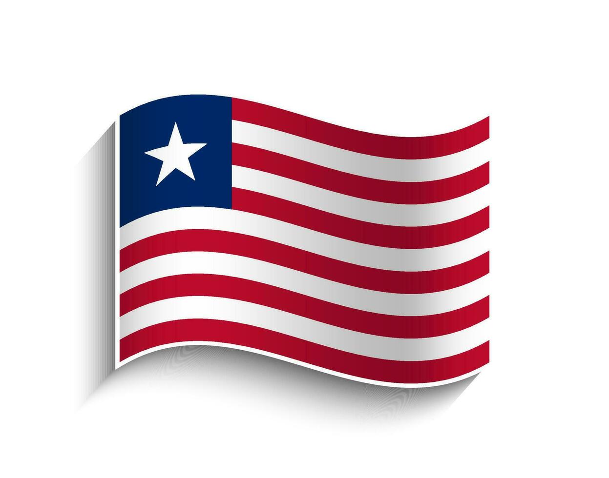 vector Liberia ondulación bandera icono