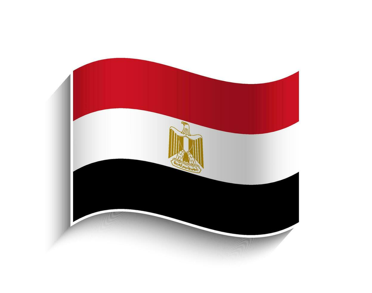 vector Egipto ondulación bandera icono