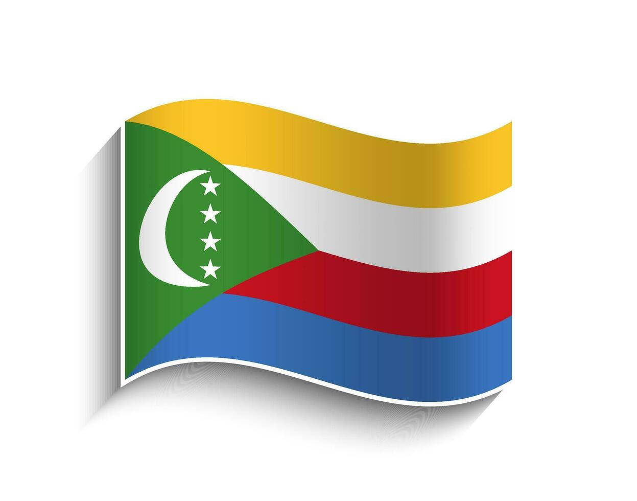 Vector Comoros waving Flag Icon