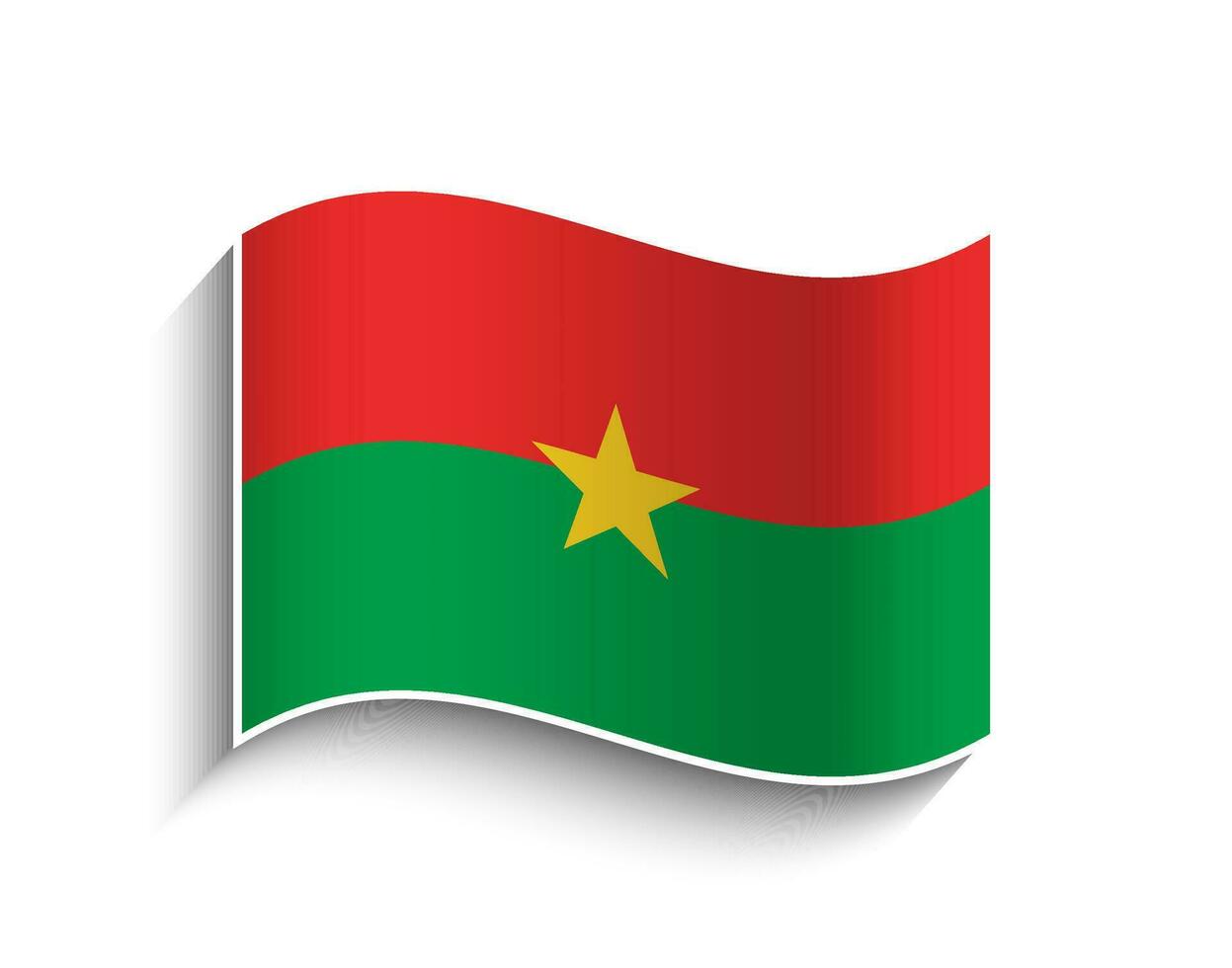 Vector Burkina Faso waving Flag Icon