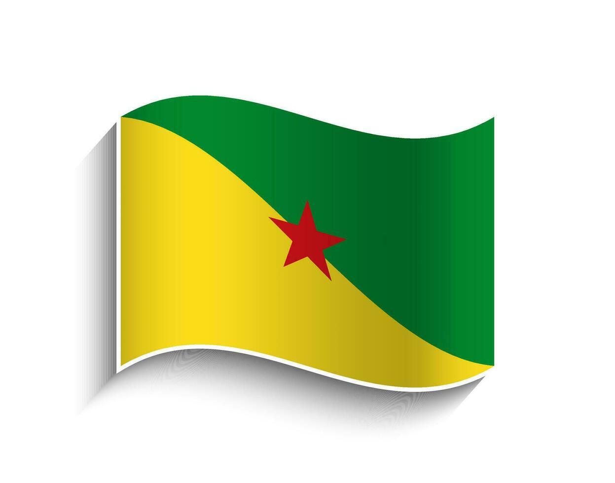 Vector French Guiana Waving Flag Icon