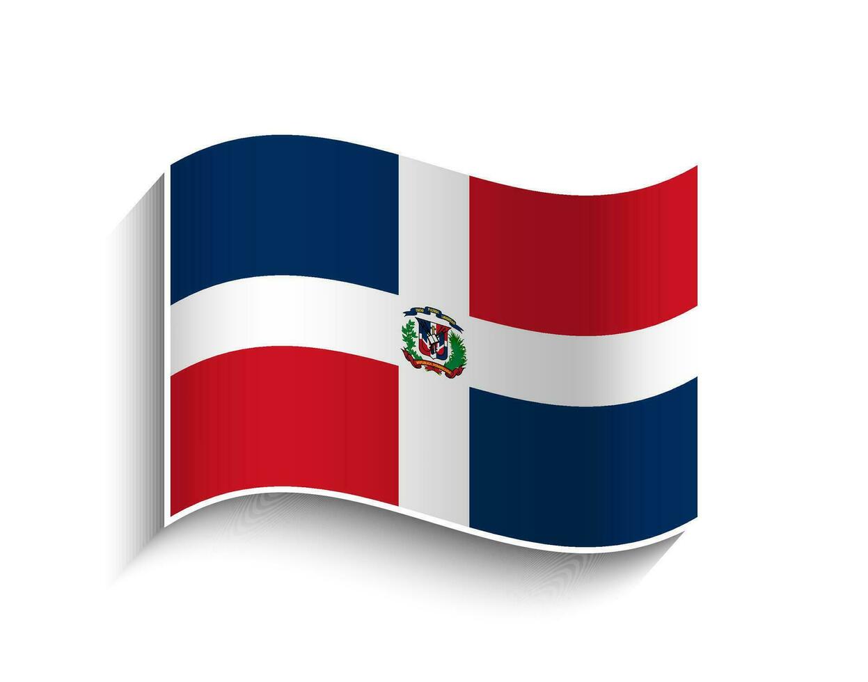 Vector Dominican Republic waving Flag Icon