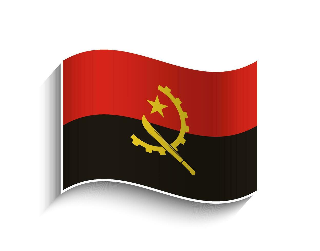 vector angola ondulación bandera icono