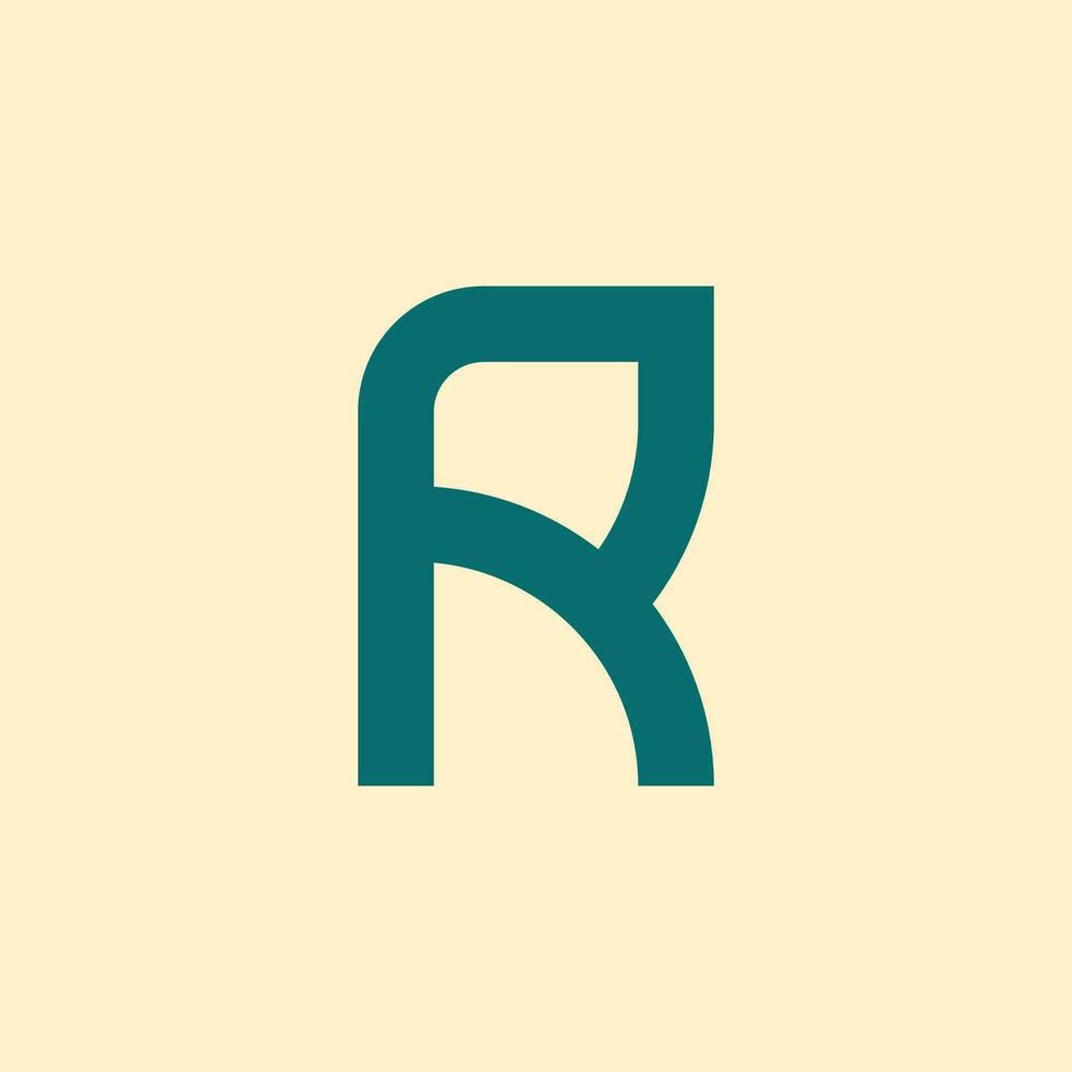 minimalist letter R logo vector