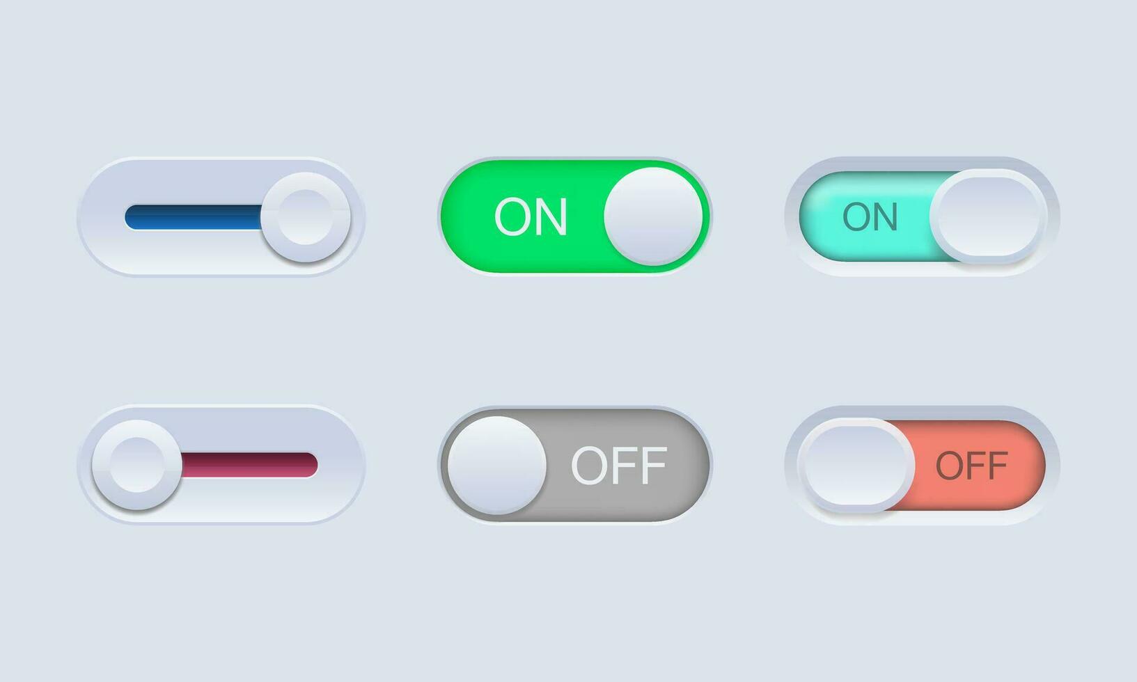 Realistic slider button vector illustration. Suitable for UI UX button design element.