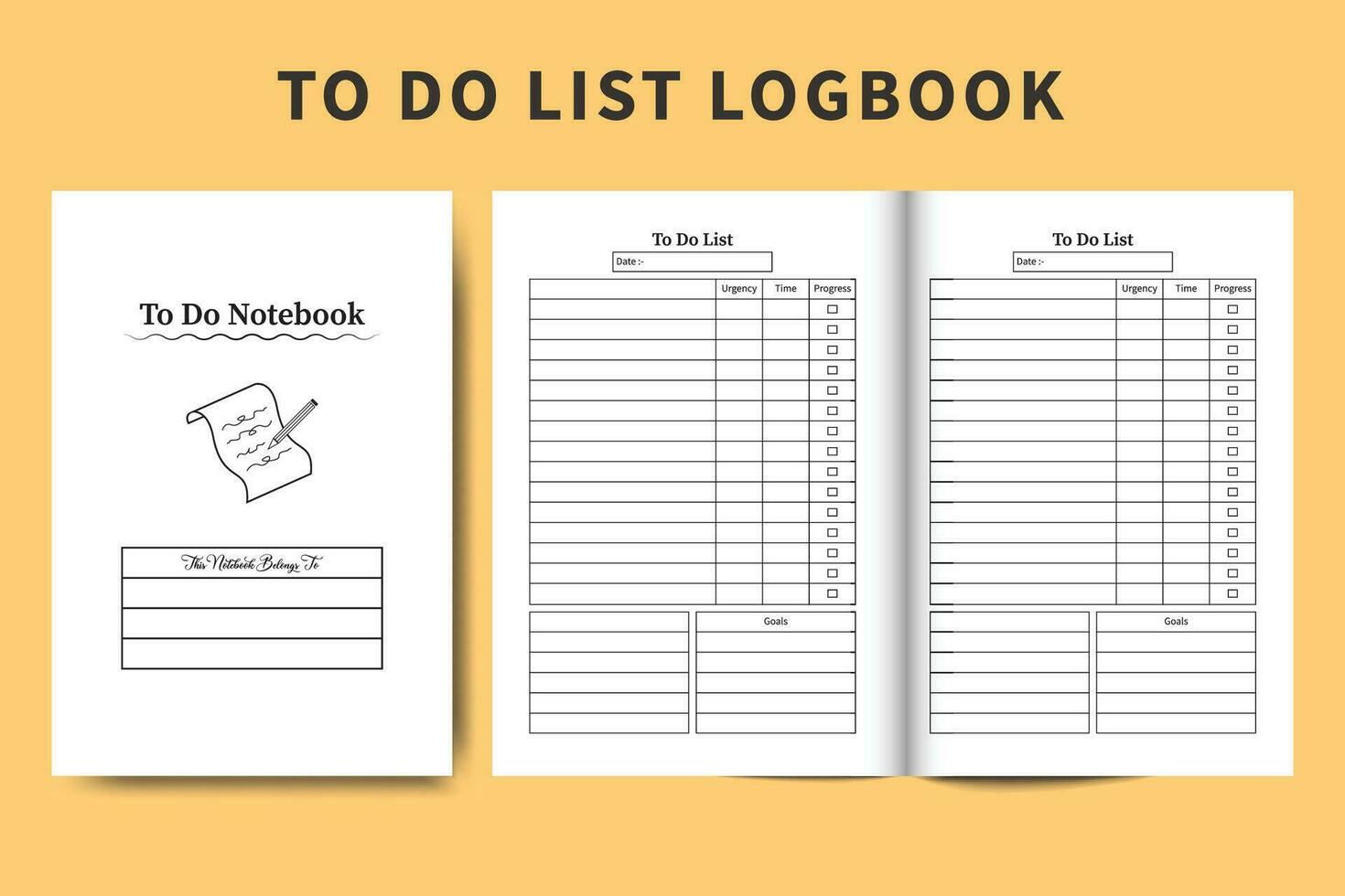 To do task planner journal interior vector. Worklist and task tracker template design. To do list logbook and task tracker. Task planner notebook vector. To do work organizer and task checklist. vector