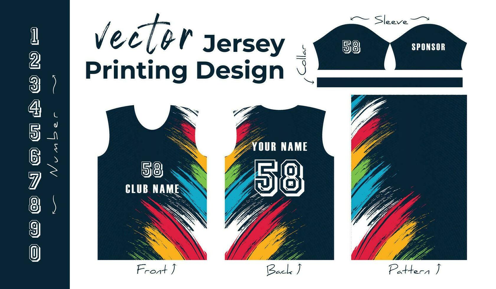 Abstract vector design for jersey printing. Background pattern for sports team jersey.