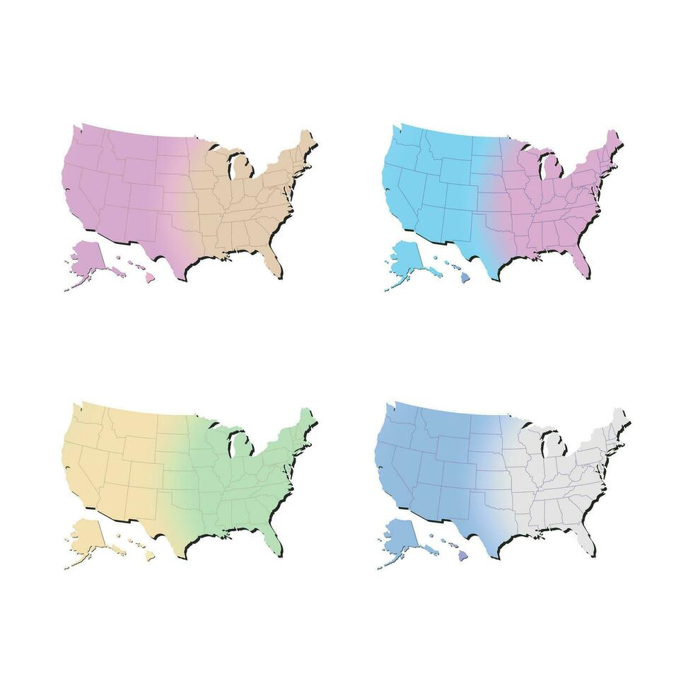 USA vector map object, colorful USA map icon