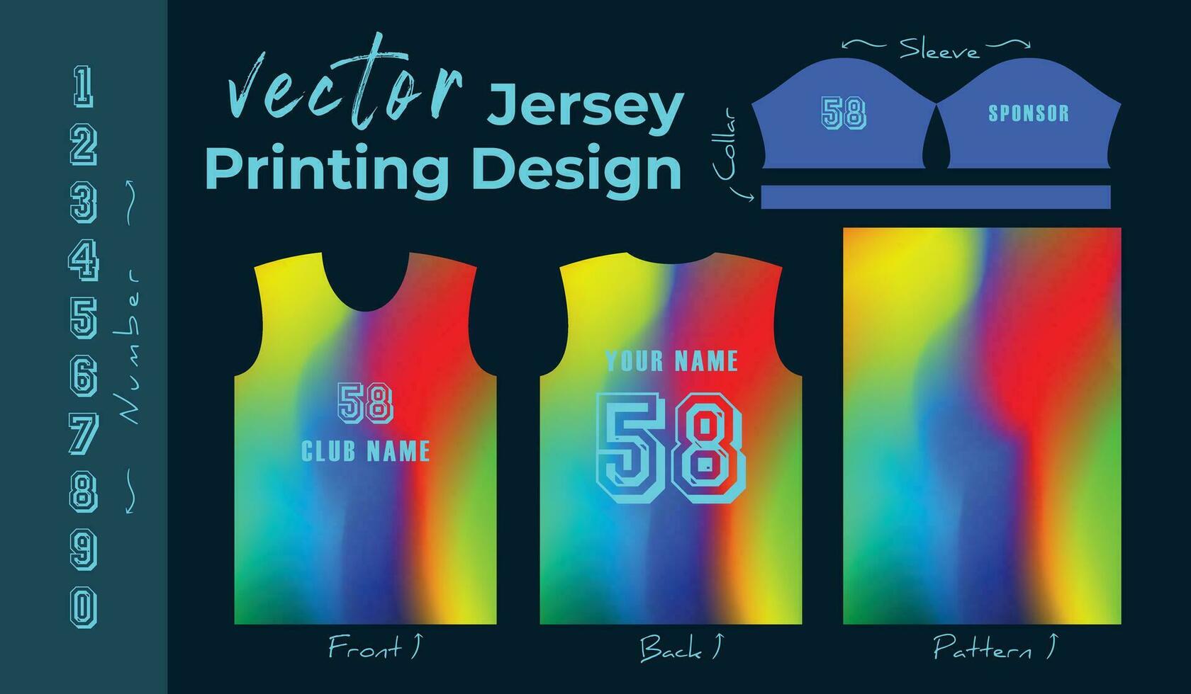 Abstract vector design for jersey printing. Background pattern for sports team jersey.