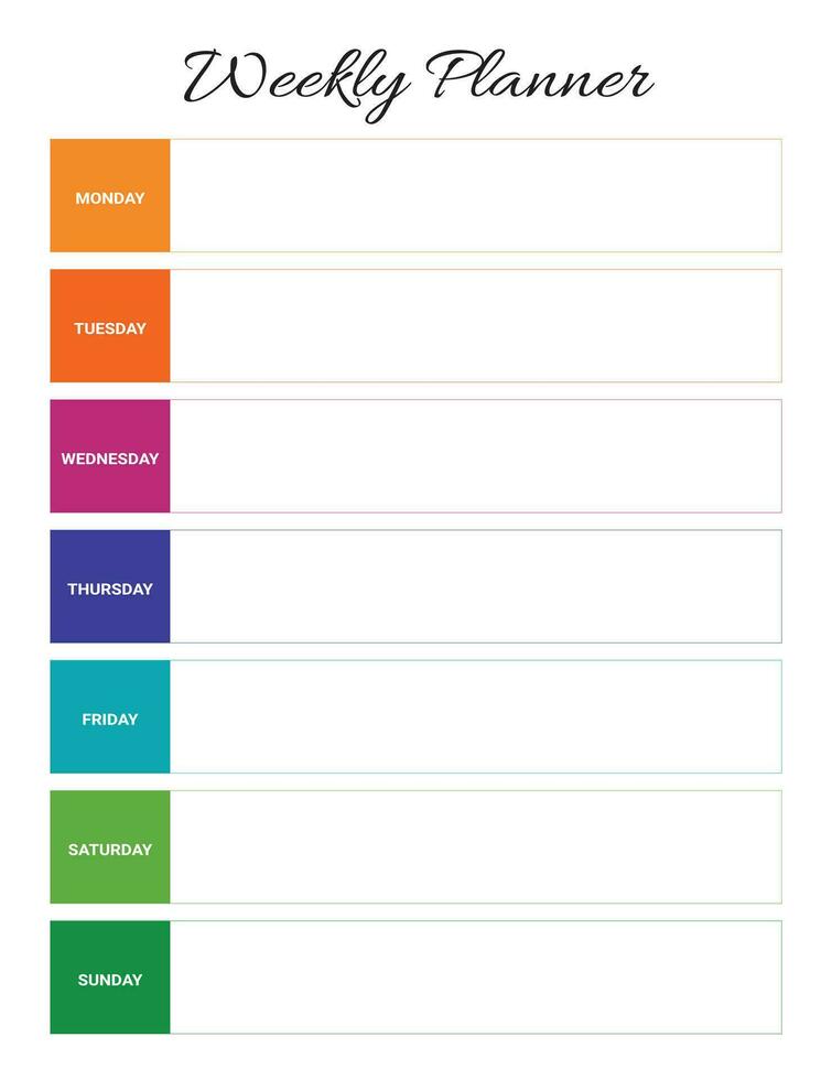 weekly planner minimal to do list printable vector