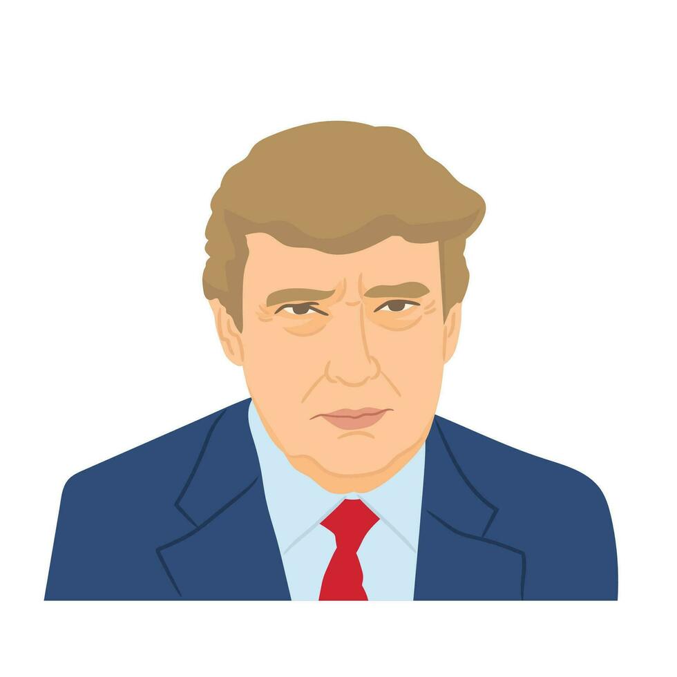 Character portrait of Donald Trump president of the United States vector