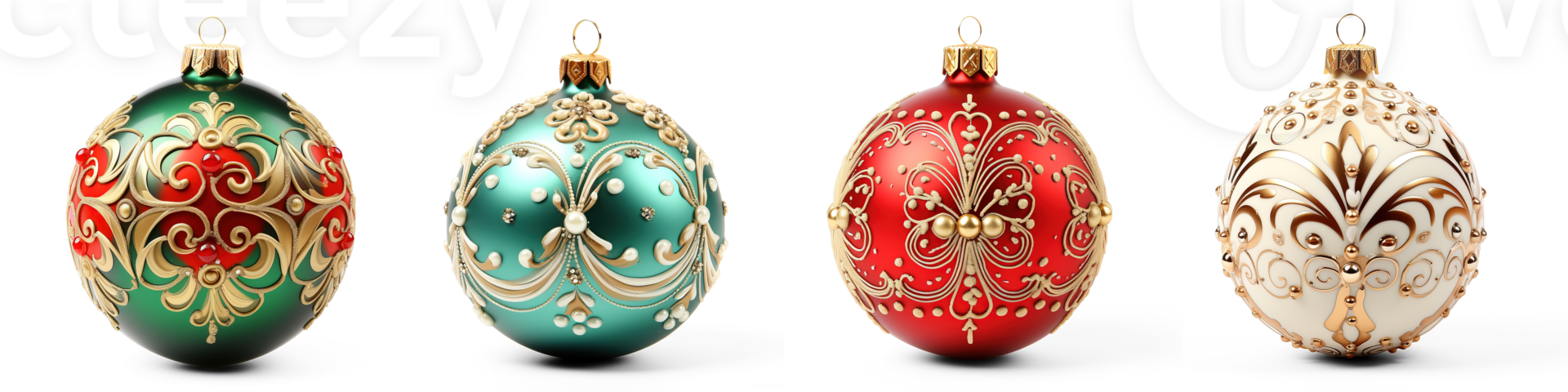 ai generado conjunto de tirar basura Navidad chuchería aislado en transparente antecedentes png