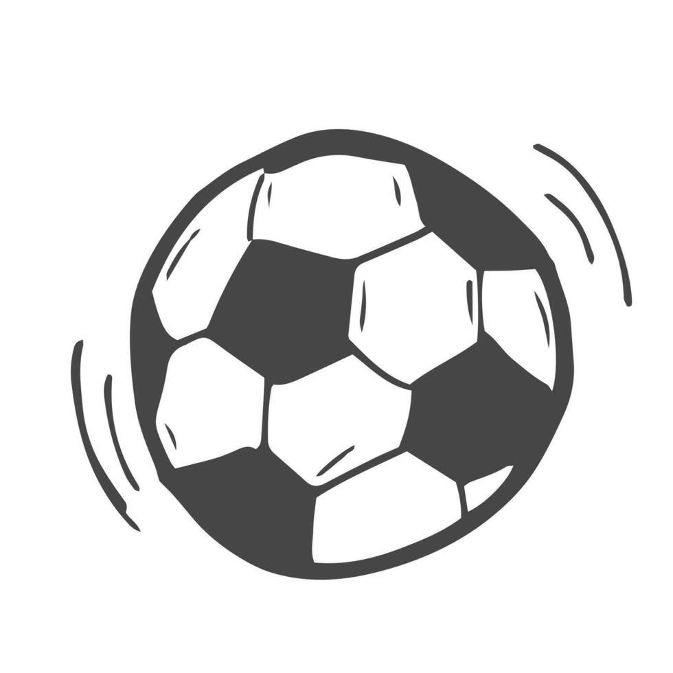 sketch of the football ball on white background, isolated vector