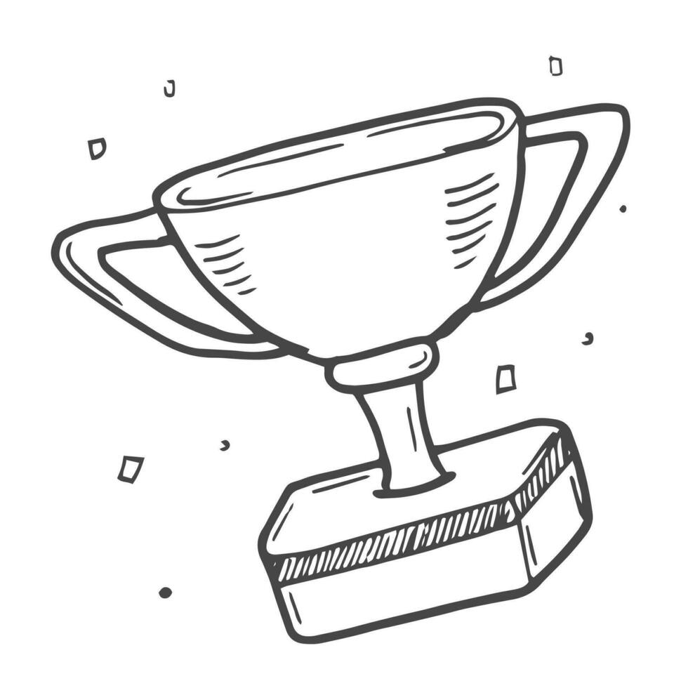 Trophy doodle vector sketch isolated on white