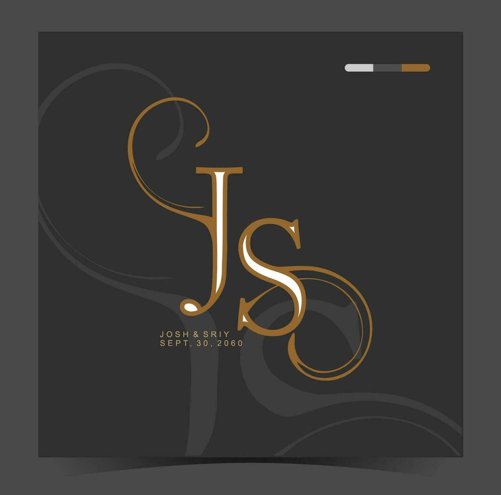 el j y s logo con un oro y negro antecedentes vector