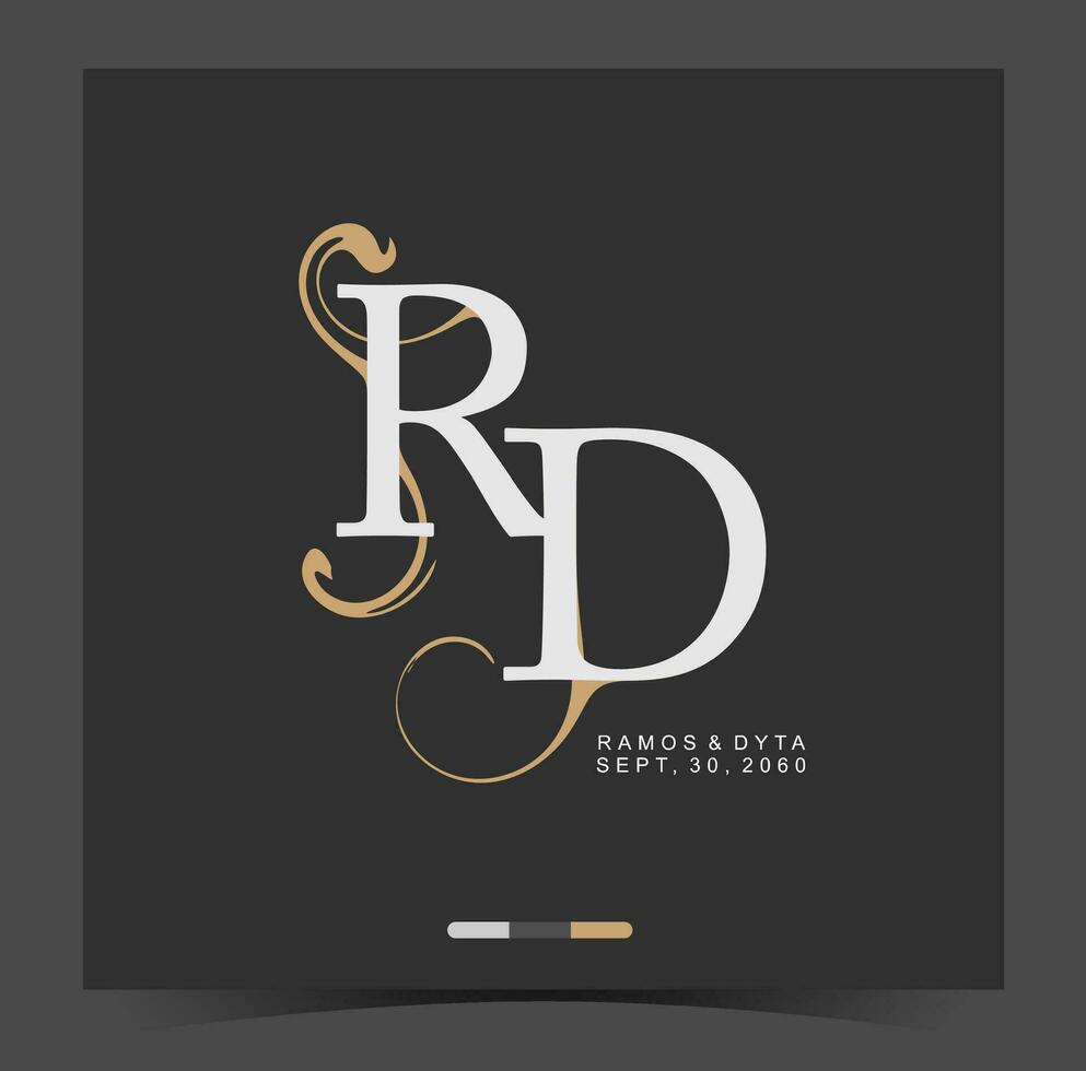 the logo for rd, a company that specializes in the design of wedding invitations vector