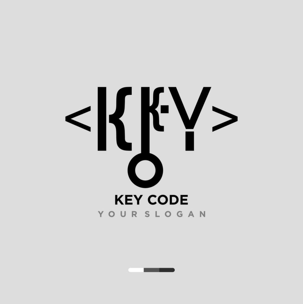 key code logo design template, vector illustration