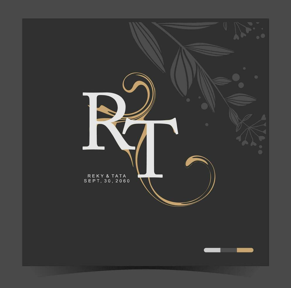 the logo for R and T, a luxury brand vector