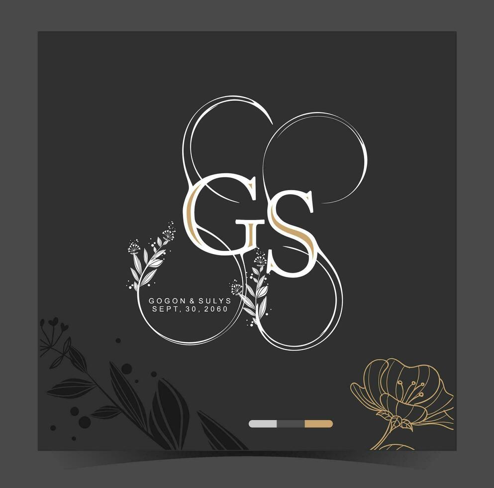 the logo for G, S wedding and event design vector